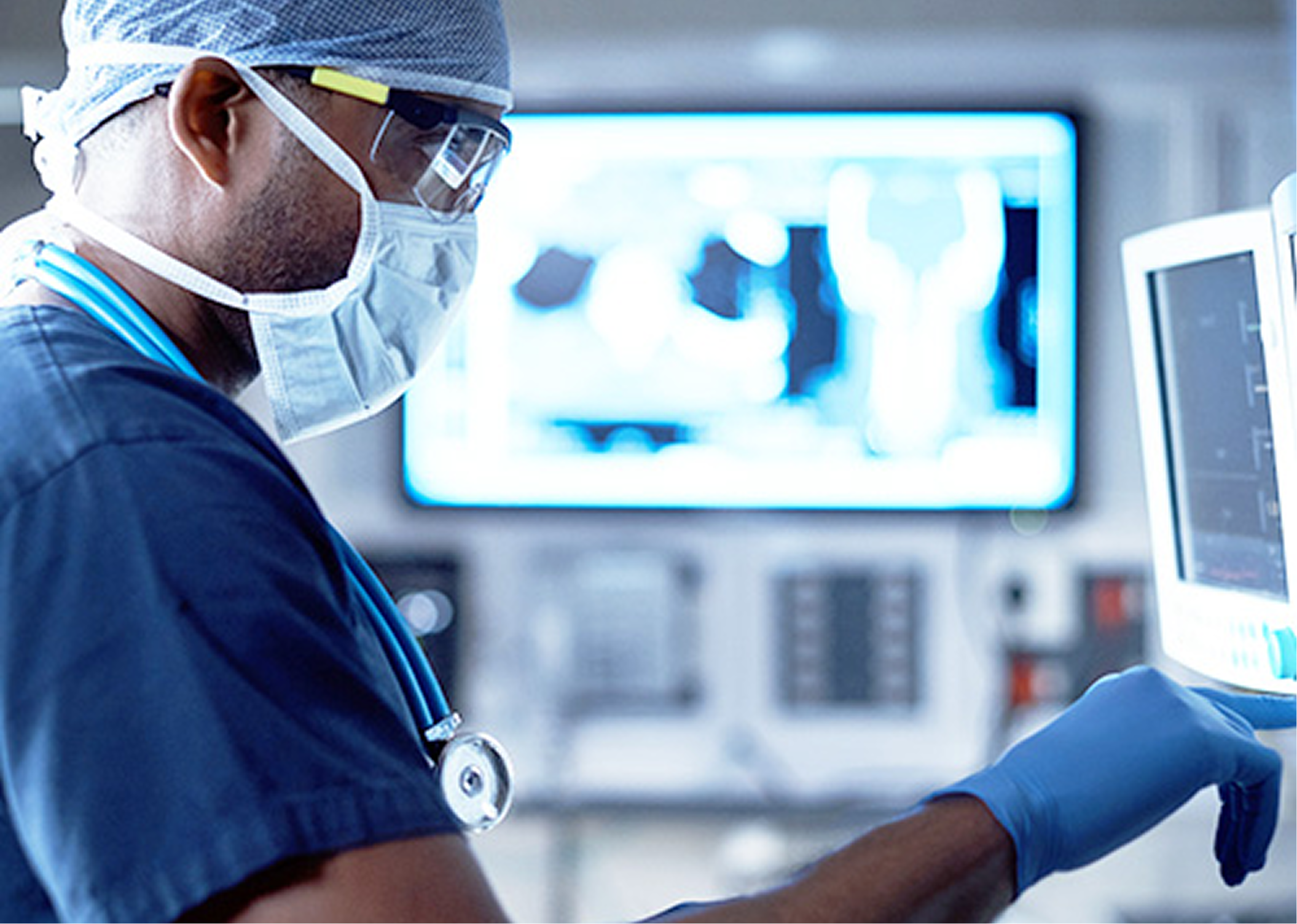 [background image] image of a futuristic laboratory setting (for a ai biotech company)